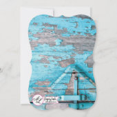 5x7結婚式招待状ブルーバーンウッドブーツカウンタ 招待状 (裏面)