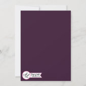 5x7結婚式招待状プラムパープルバラ金ゴールドGeom 招待状 (裏面)