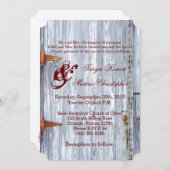 5x7結婚式招待状ホワイトウォッシュウッドバーンドアC 招待状 (正面/裏面)