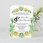 5x7結婚式招待状ボヘミアンサボテン多肉類 招待状 (スタンド正面)