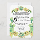 5x7結婚式招待状ボヘミアンサボテン多肉類 招待状 (正面)