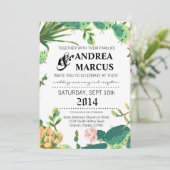 5x7結婚式招待状ボヘミアンサボテン多肉類 招待状 (スタンド正面)