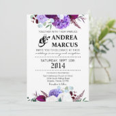 5x7結婚式招待状ラバンダーハイビスカスオンホワイト 招待状 (スタンド正面)