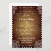 5x7結婚式招待状深いモロッコブラウンインディアン 招待状 (正面/裏面)