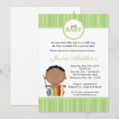 5x7緑アフリカ男の赤ちゃんベビーシャワー招待状 招待状 (正面/裏面)