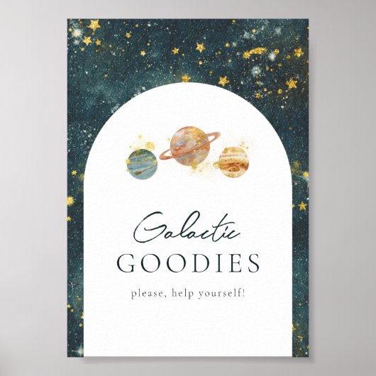 5x7編集可能宇宙パーティー署名 ポスター (正面)