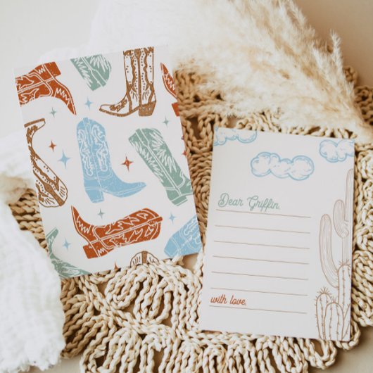 5x7編集可能Cowboy Notecards