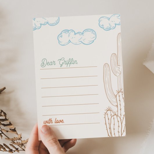 5x7編集可能Cowboy Notecards