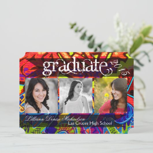 5x7落書きのペンキのエアブラシの先輩の発表 案内状 (スタンド正面)