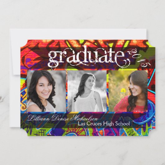 5x7落書きのペンキのエアブラシの先輩の発表 案内状 (正面)