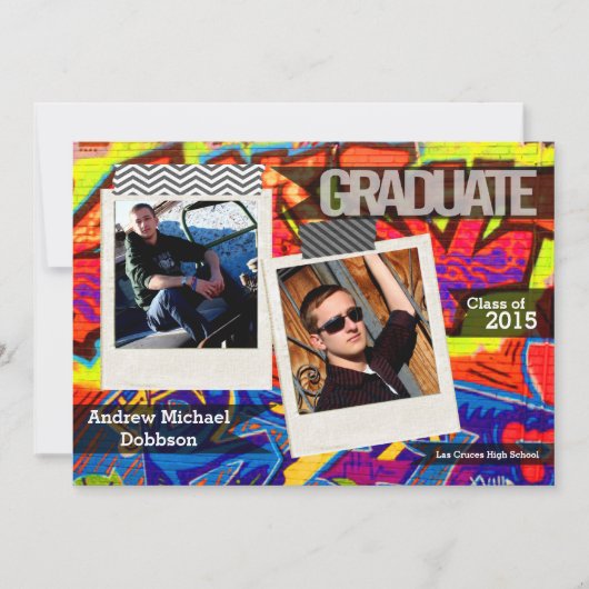 5x7落書きのペンキのエアブラシの先輩の発表 案内状 (正面)