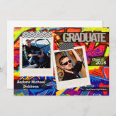 5x7落書きのペンキのエアブラシの先輩の発表 案内状 (正面/裏面)