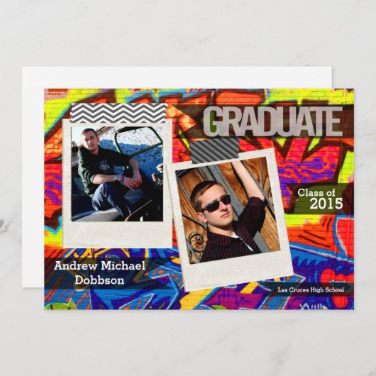 5x7落書きのペンキのエアブラシの先輩の発表 案内状 (正面/裏面)