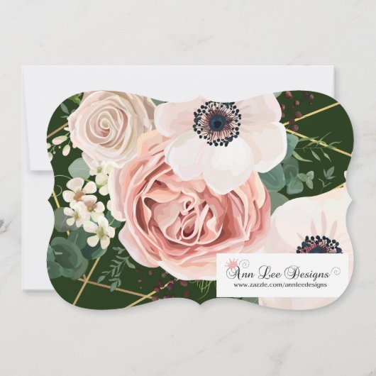 5x7誕生日招待状ジオメトリックガーデンハンター 招待状 (裏面)