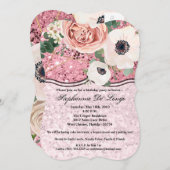 5x7誕生日招待状ジオメトリックガーデンバラ金ゴールド 招待状 (正面/裏面)