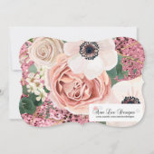 5x7誕生日招待状ジオメトリックガーデンバラ金ゴールド 招待状 (裏面)