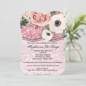 5x7誕生日招待状ジオメトリックガーデンバラ金ゴールド 招待状 (スタンド正面)