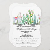 5x7誕生日招待状ボホラマボヘミアンカクティー 招待状 (正面/裏面)