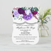 5x7誕生日招待状ラベンダーハイビスカスオンワイ 招待状 (スタンド正面)