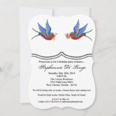 5x7誕生日招待状伝統的バードタトゥーSp 招待状 (正面)