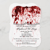 5x7誕生日招待状血液(ばちゃばちゃ)跳ねるヴァンパイアGo 招待状 (正面/裏面)