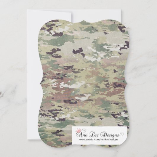 5x7誕生日招待状軍OCP迷彩柄ユニフォーム迷彩柄 招待状 (裏面)