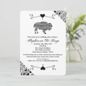 5x7誕生日招待状Boho Buffalo Tribal Patter 招待状 (スタンド正面)