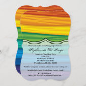 5x7誕生日招待状lgbtq rainbow flag lesbian 招待状 (正面/裏面)