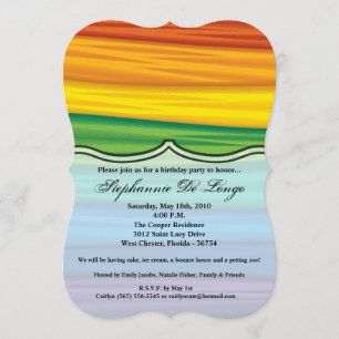 5x7誕生日招待状lgbtq rainbow flag lesbian 招待状