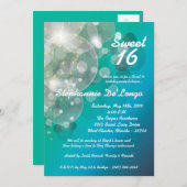 5x7輝きの微光の菓子16の誕生日の招待状 招待状 (正面/裏面)