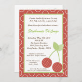 5x7農場の赤いさくらんぼのフルーツのベビーシャワーの招待状 招待状 (正面/裏面)