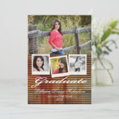 5x7錆び付いた金属シニアアナウンス 案内状 (スタンド正面)