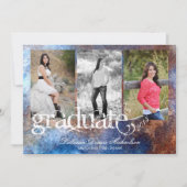 5x7錆び付いた金属古いスチールカーシニアアナウンスメント 案内状 (正面)