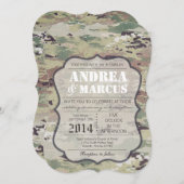 5x7陸軍空軍OCP迷彩柄結婚式招待状 招待状 (正面/裏面)