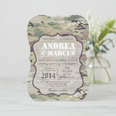 5x7陸軍空軍OCP迷彩柄結婚式招待状 招待状 (スタンド正面)