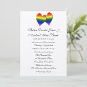 5x7陽気な結婚式の虹LGBT PrideTexturedの紙 招待状 (スタンド正面)