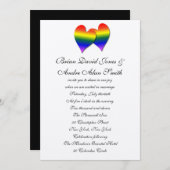 5x7陽気な結婚式の虹LGBT PrideTexturedの紙 招待状 (正面/裏面)