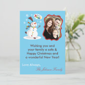 5x7雪だるまスノーフレークのクリスマスカード シーズンカード (スタンド正面)