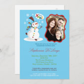 5x7雪だるまスノーフレーククリスマスクリスマス招待状 招待状 (正面/裏面)