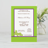 5x7電動グリーンアリゲータベビーシャワー招待状 招待状 (スタンド正面)