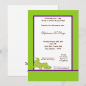 5x7電動グリーンアリゲータベビーシャワー招待状 招待状 (正面/裏面)