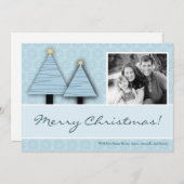 5x7青いクリスマスツリー写真クリスマスカード シーズンカード (正面/裏面)