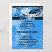 5x7青いDJのターンテーブルのキンセアニェラの招待状 招待状 (正面/裏面)