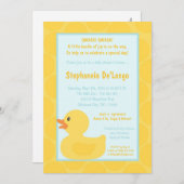 5x7黄色いゴム製ダッキーのDucのベビーシャワーの招待状 招待状 (正面/裏面)