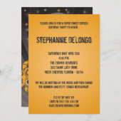 5x7黄色DJターンテーブル16誕生日招待状 招待状 (正面/裏面)