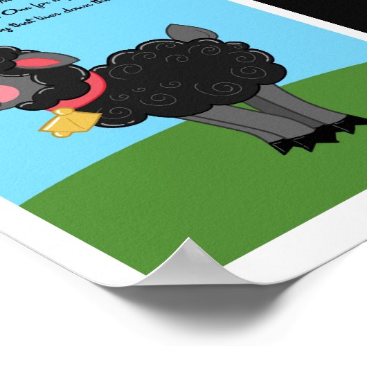 5x7黒い羊ディドルボピープキッズルームウォールアート ポスター (角)