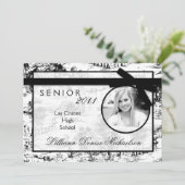 5x7黒いToileの生地の写真の先輩の発表 案内状 (スタンド正面)