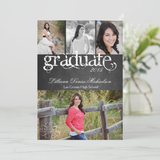 5x7黒板の黒板先輩の発表 案内状 (スタンド正面)