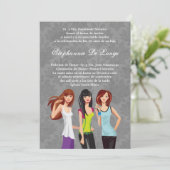 5x710代の若者10代のキンセアニェラ誕生日招待状 招待状 (スタンド正面)