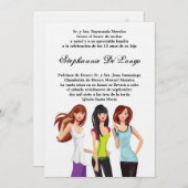 5x710代の若者10代のキンセアニェラ誕生日招待状 招待状 (正面/裏面)